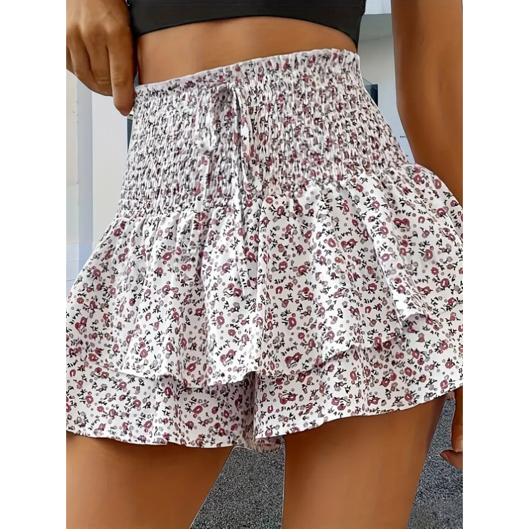 LUNINGNING™ – Lightweight Shirred Layered Summer Skort