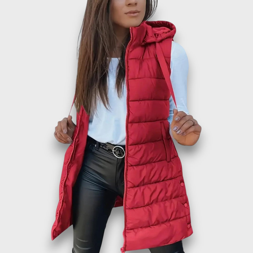Kaira – Casual sleeveless hooded puffer vest