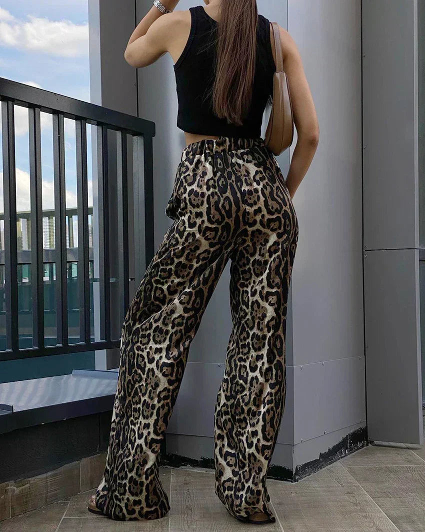 Luvre-Dublin | Wide Leopard Trousers