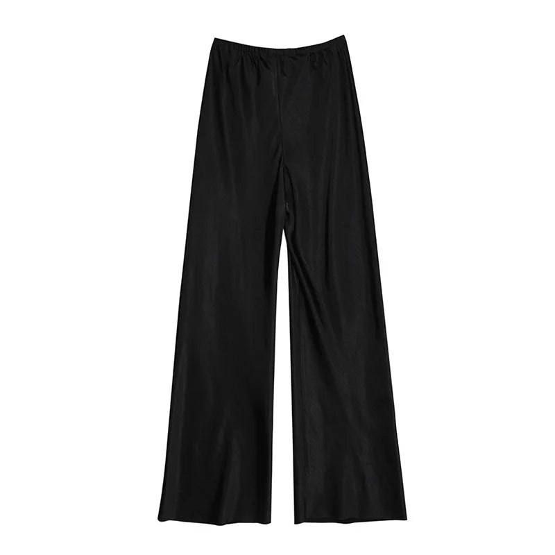 Luvre-Dublin| Satin Trousers with Wide Legs