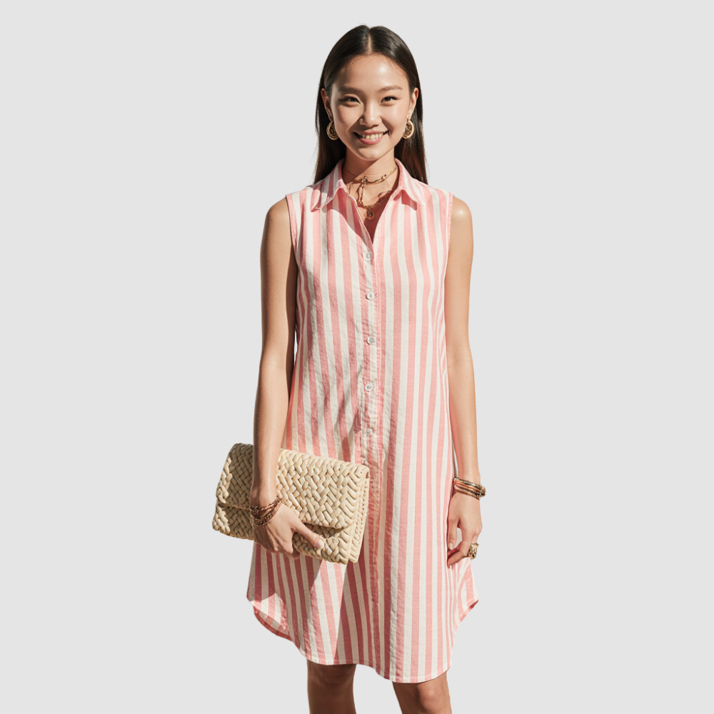 Luvre-Dublin| Elegant striped shirt dress