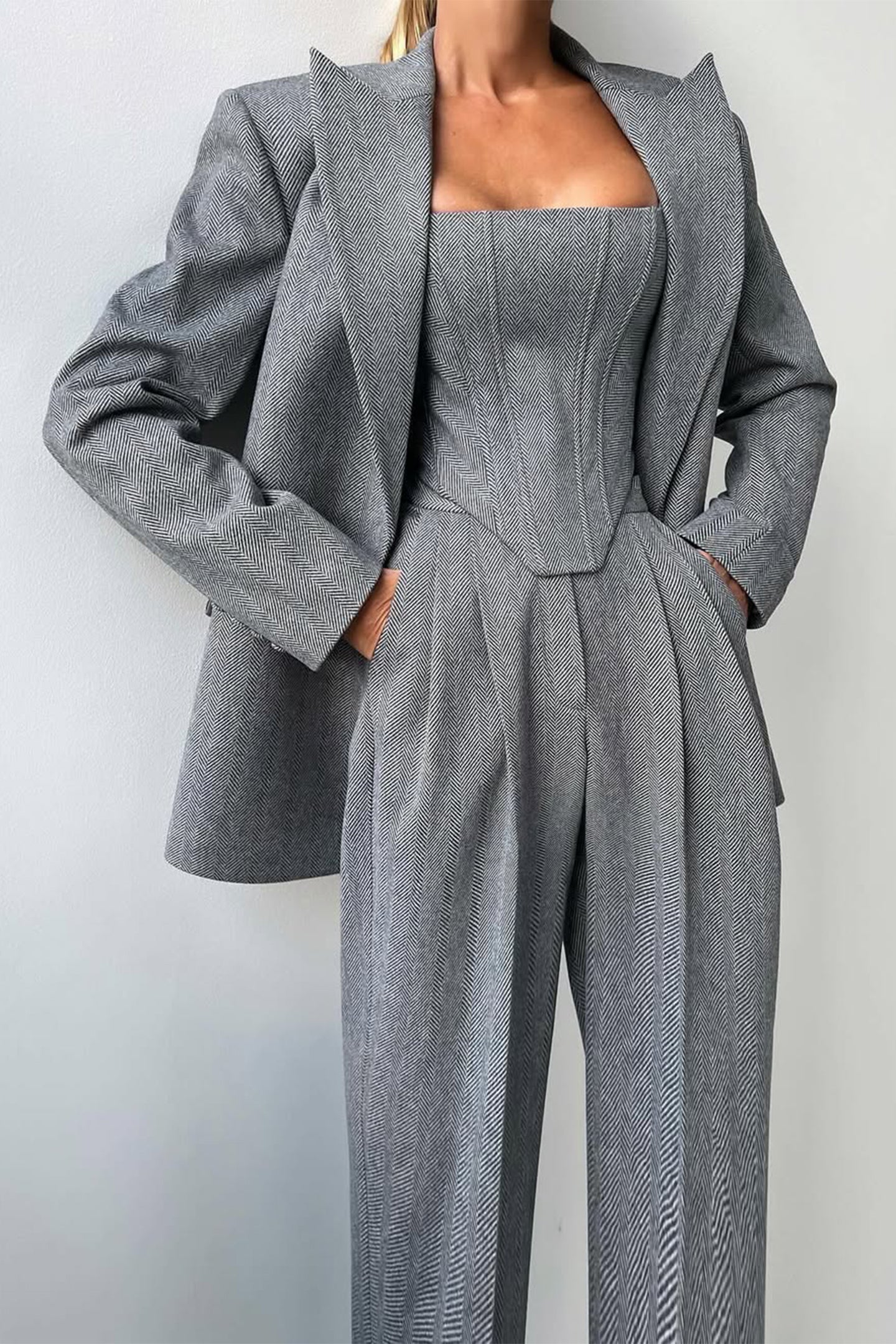 Marina – Relaxed Three-Piece Suit with Reversible Jacket