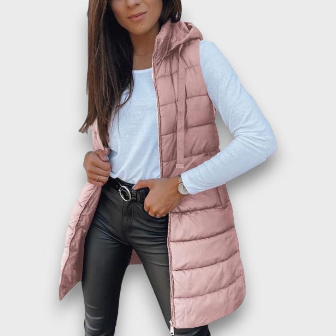 Kaira – Casual sleeveless hooded puffer vest