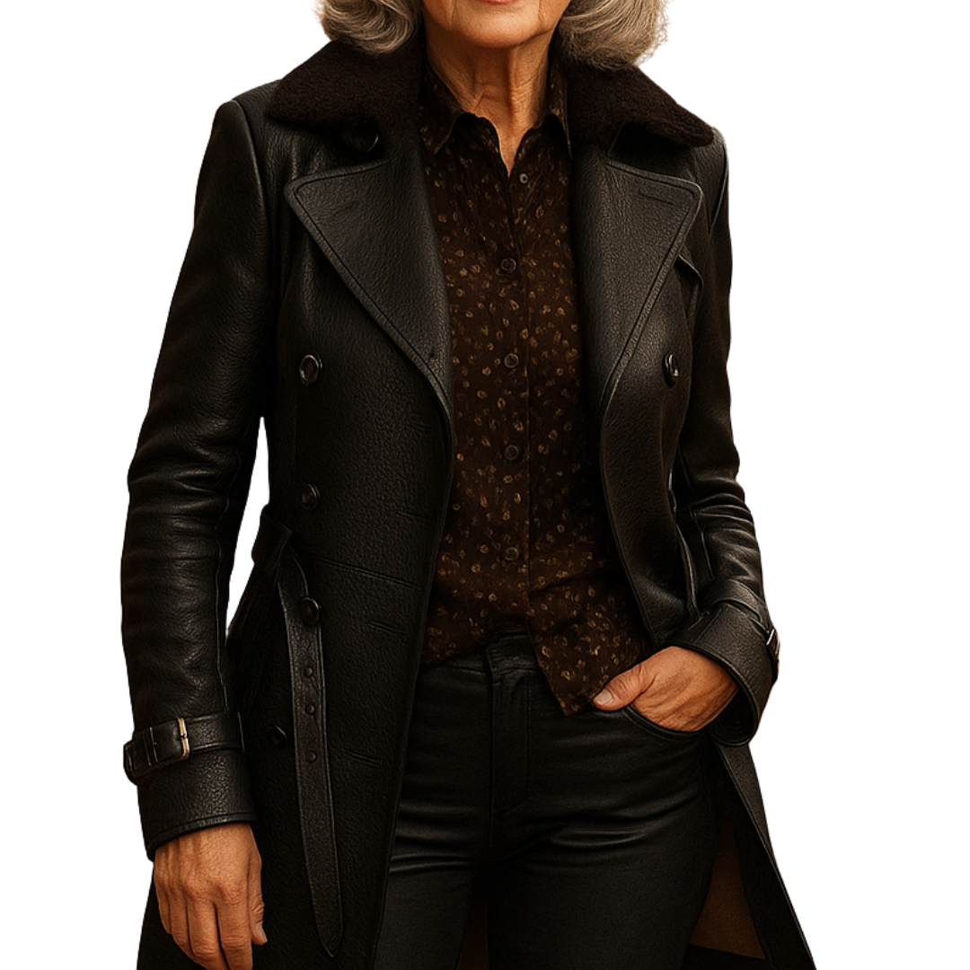 Tilde | Elegant 3/4 Leather Coat