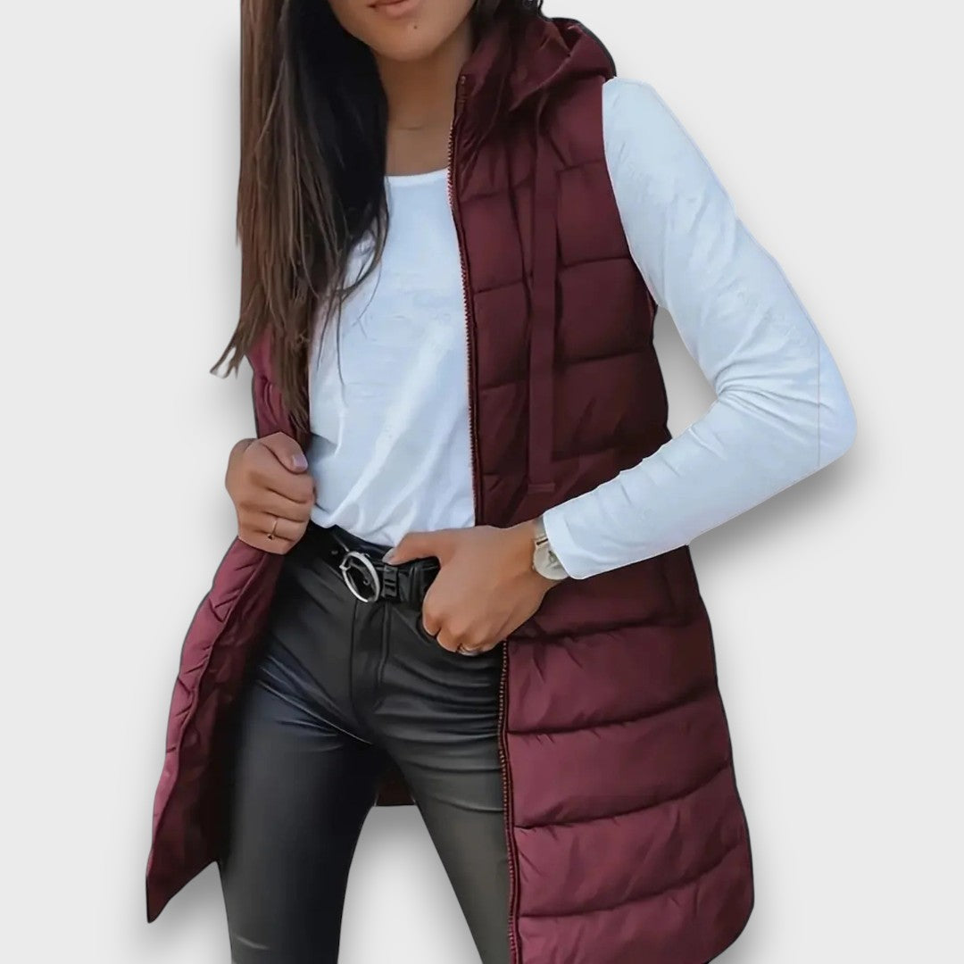 Kaira – Casual sleeveless hooded puffer vest