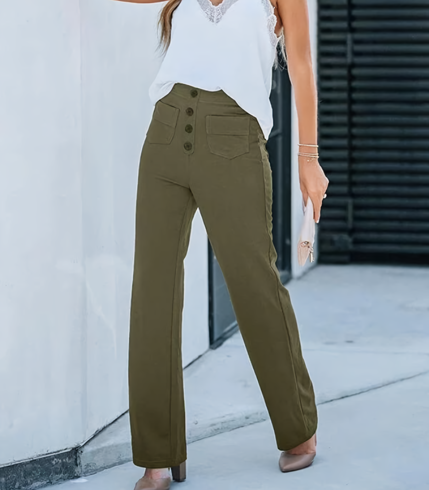 Luvre-Dublin| High-waisted stretch trousers