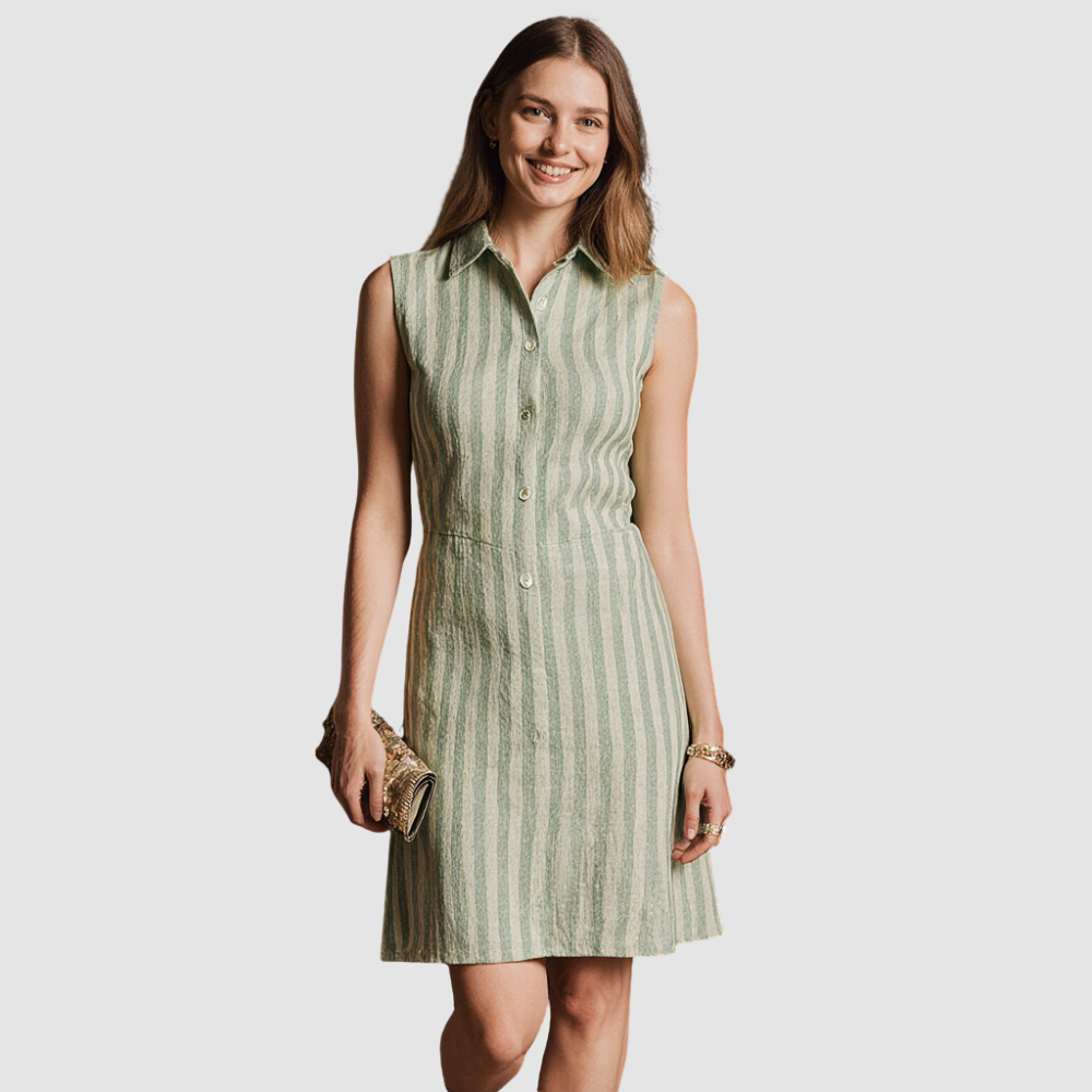 Luvre-Dublin| Elegant striped shirt dress