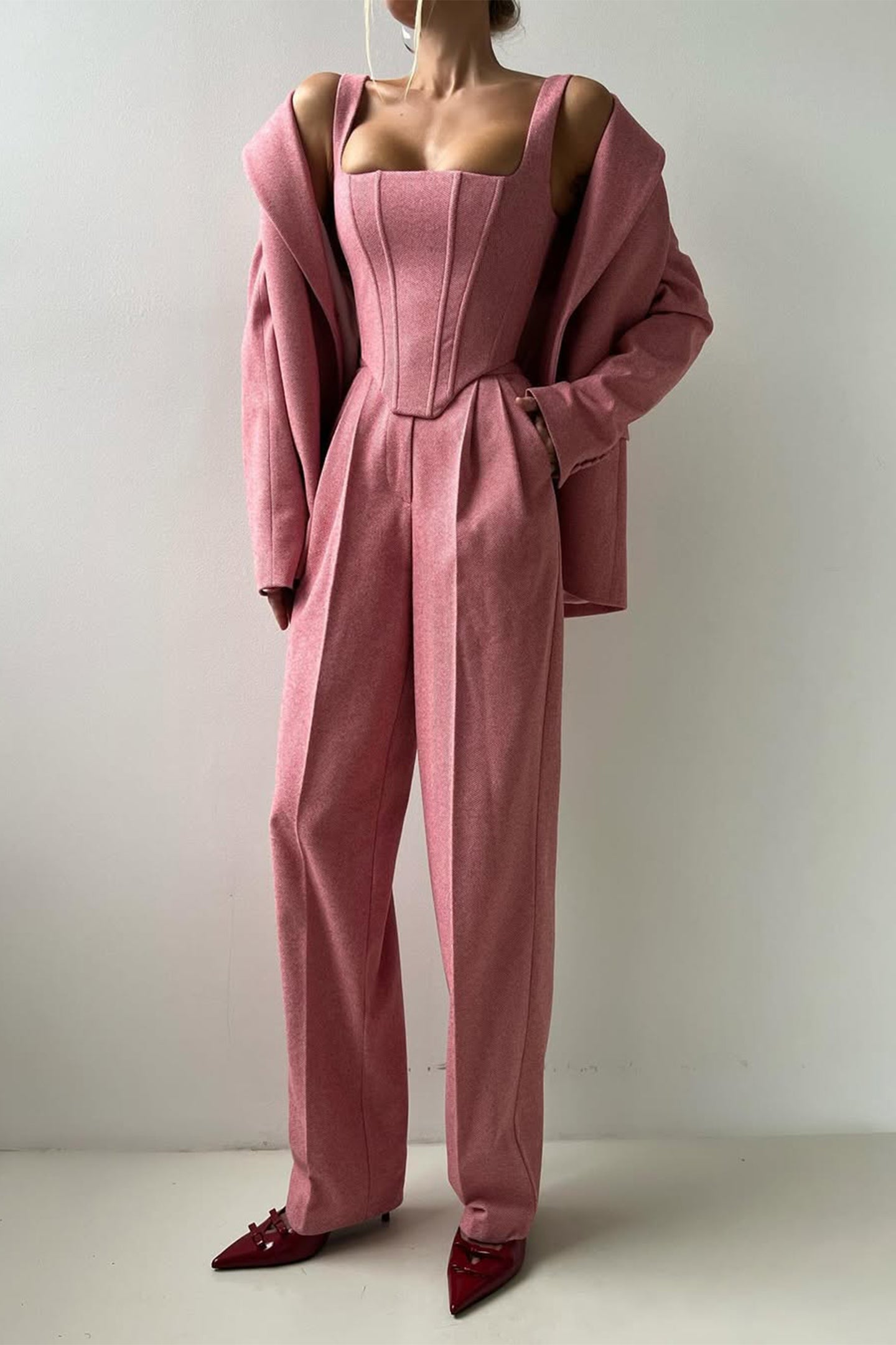 Marina – Relaxed Three-Piece Suit with Reversible Jacket