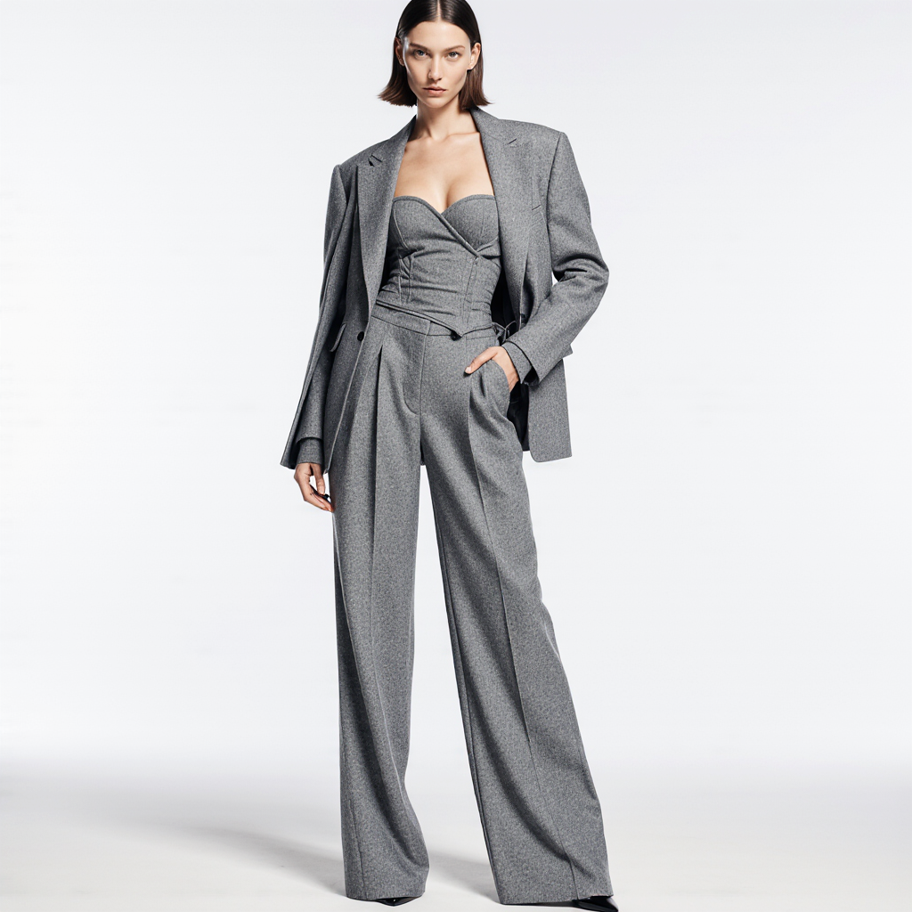 Marina – Relaxed Three-Piece Suit with Reversible Jacket